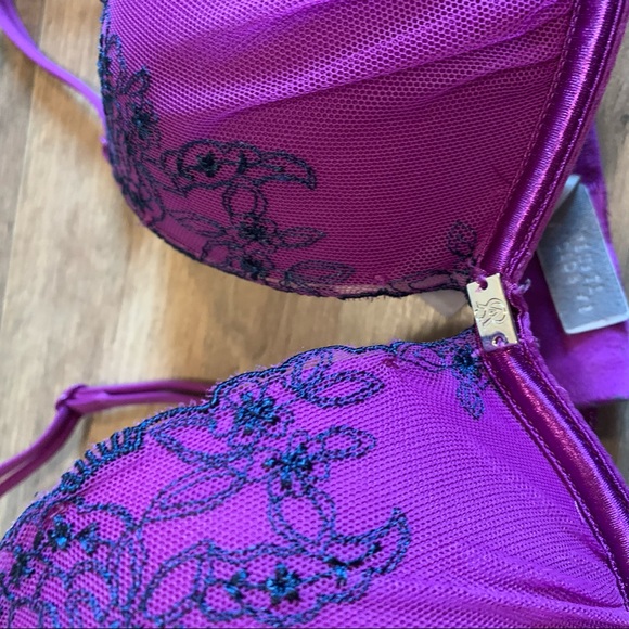VS Vintage Embroidered Floral Lace Push Up Bra - Picture 4 of 9